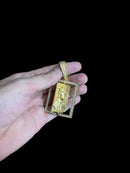 PINGENTE GIRATÓRIO JESUS CRISTO E NOSSA SENHORA BANHADO A OURO 18K