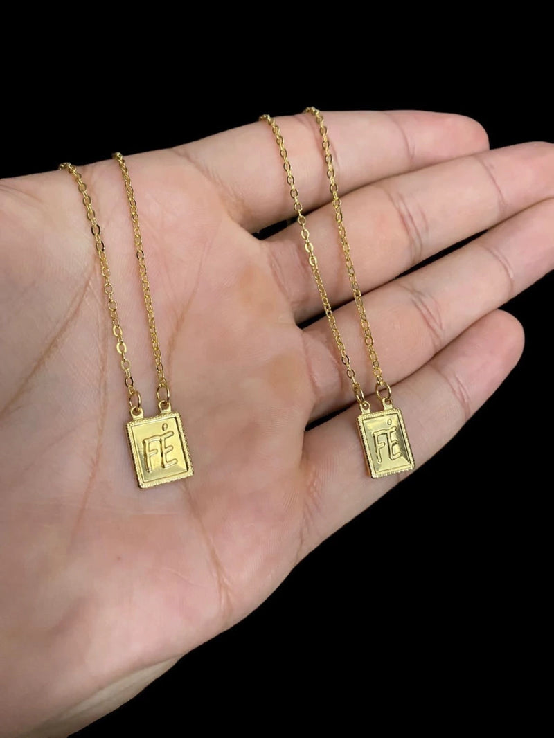 ESCAPULÁRIO FÉ - BANHADO A OURO 18k