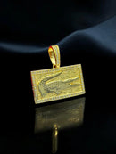 PINGENTE JACARÉ LACOSTE G - BANHADO A OURO 18K