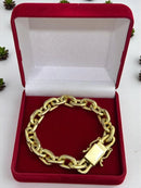 PULSEIRA CADEADO 14MM - BANHADA A OURO 18K