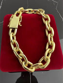 PULSEIRA CADEADO 14MM - BANHADA A OURO 18K