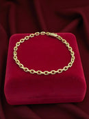 PULSEIRA CADEADO 4MM BANHADA A OURO 18K