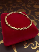 PULSEIRA CADEADO 4MM BANHADA A OURO 18K