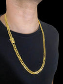 CORDÃO GRUMET 10MM FECHO SANTA - BANHADO A OURO 18K