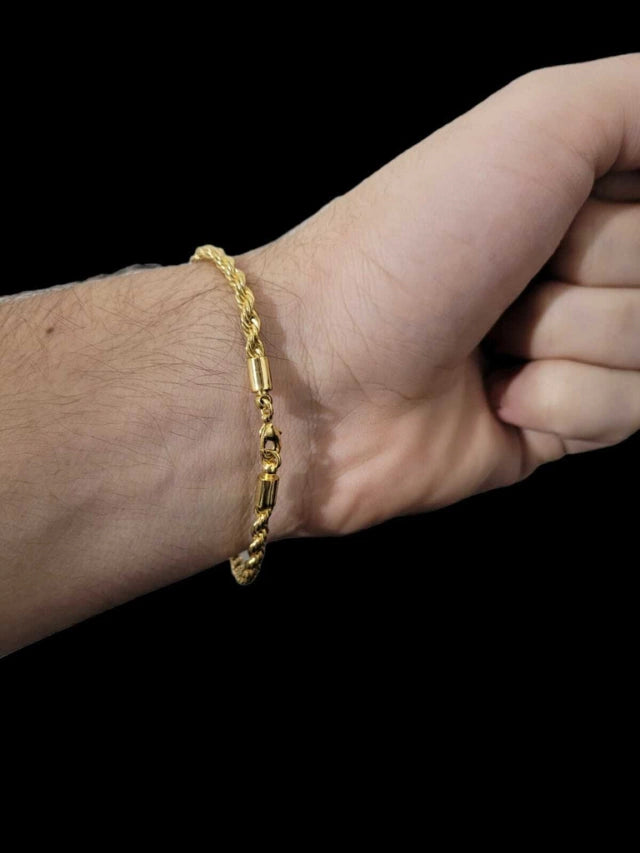 PULSEIRA BAIANO 6MM - BANHADO A OURO 18K