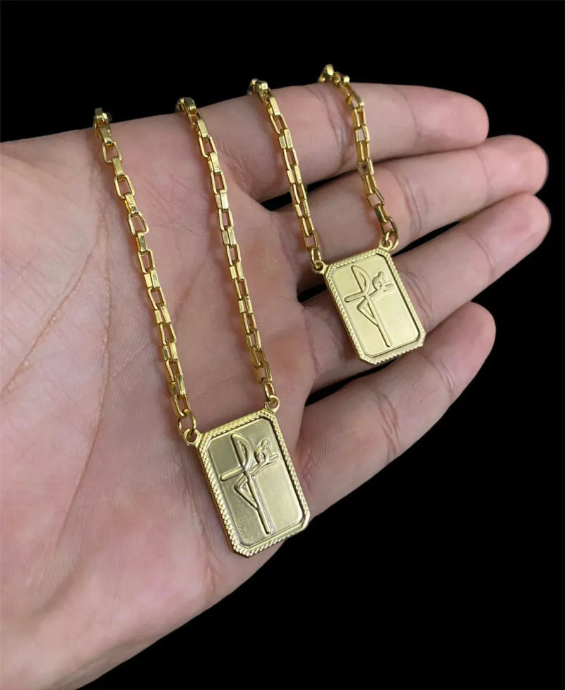 ESCAPULÁRIO FÉ TIJOLINHO 3MM - BANHADO A OURO 18k