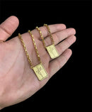 ESCAPULÁRIO FÉ TIJOLINHO 3MM - BANHADO A OURO 18k