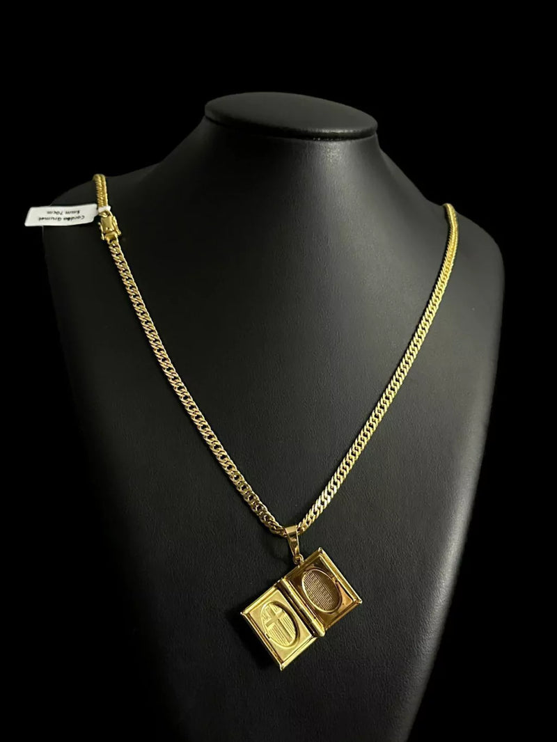 CORDÃO GRUMT 5MM + PINGENTE - BANHADO A OURO 18K