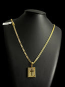 CORDÃO GRUMT 5MM + PINGENTE - BANHADO A OURO 18K
