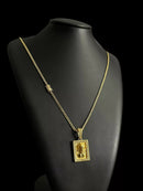 CORDÃO PITBULL 3MM + PINGENTE JESUS CRAVEJADO BANHADO A OURO 18K