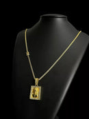 CORDÃO PITBULL 3MM + PINGENTE JESUS CRAVEJADO BANHADO A OURO 18K