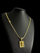 CORDÃO LACRAIA 5MM + PINGENTE JESUS BANHADO A OURO 18K