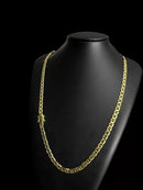 CORDÃO 7MM PIASTRINE - BANHADO A OURO 18k