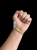PULSEIRA PIASTRINE 7MM - BANHADO A OURO 18k