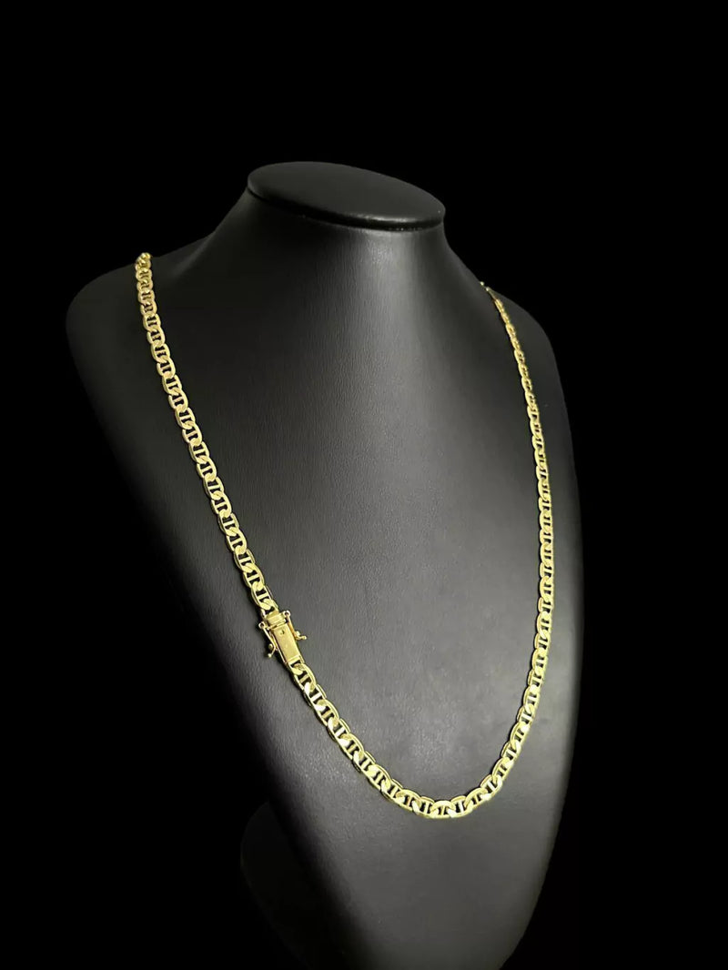 CORDÃO 7MM PIASTRINE - BANHADO A OURO 18k