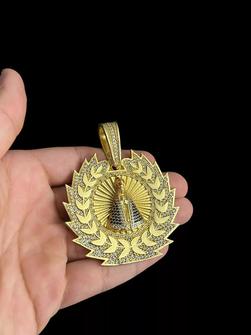 PINGENTE NOSSA SENHORA RAMOS GG - BANHADO A OURO 18K