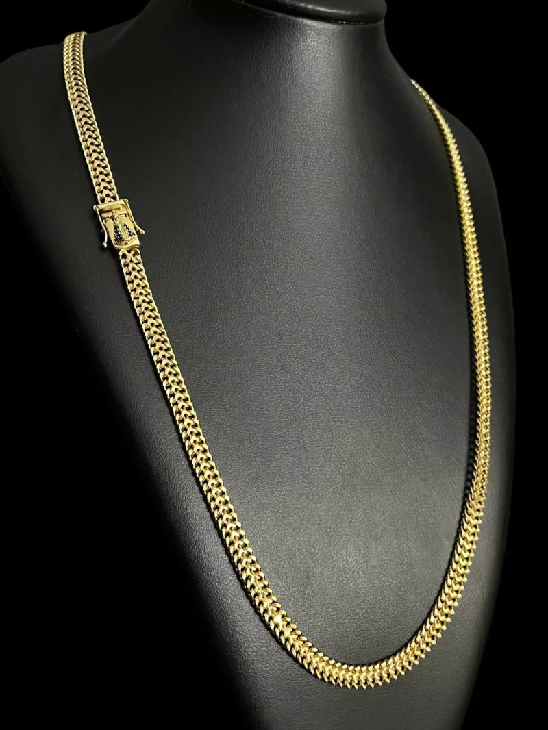 CORDÃO LACRAIA 8MM FECHO NOSSA SENHORA BANHADO A OURO 18K