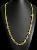 CORDÃO LACRAIA 8MM FECHO MÃO ORANDO BANHADO A OURO 18K