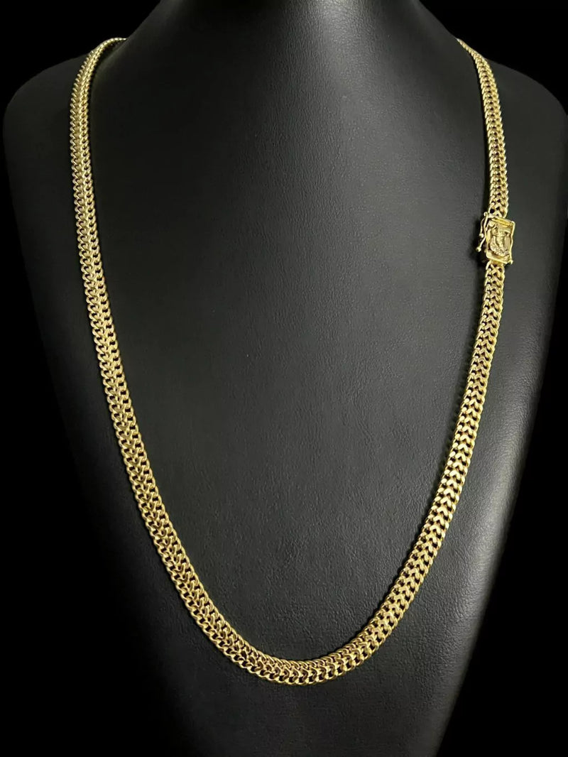 CORDÃO LACRAIA 8MM FECHO MÃO ORANDO BANHADO A OURO 18K