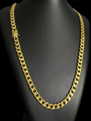CORDÃO PITBULL 10MM FECHO MÃO ORANDO BANHADO A OURO 18K