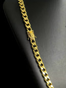 CORDÃO PITBULL 10MM FECHO MÃO ORANDO BANHADO A OURO 18K