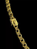 CORDÃO FRISO 12MM FECHO MÃO ORANDO BANHADO A OURO 18K