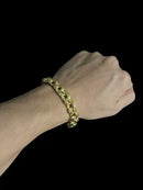 PULSEIRA FRISO TRIPLO 12MM FECHO MAO ORANDO - BANHADO A OURO 18K