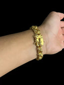 PULSEIRA FRISO TRIPLO 12MM FECHO LACOSTE - BANHADO A OURO 18K