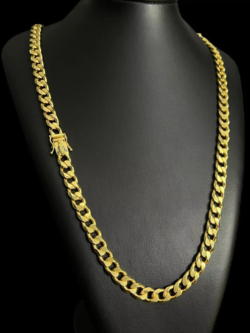 CORDÃO PITBULL 10MM FECHO NOSSA SENHORA BANHADO A OURO 18K