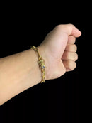 PULSEIRA CADEADO ALONGADO 7MM FECHO NOSSA SENHORA - BANHADO A OURO 18K