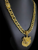 CORDÃO GRUMET 15MM C/ FECHO ESPECIAL MÃO ORANDO + PINGENTE - BANHADO OURO 18K
