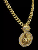 CORDÃO PIT BULL 13MM + PINGENTE BANHANDO A OURO 18K