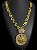 CORDÃO PIT BULL 13MM + PINGENTE BANHANDO A OURO 18K