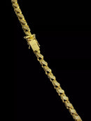 CORDÃO 8MM FRISO S CRAVEJADO - BANHADO A OURO 18K