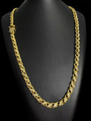 CORDÃO 8MM FRISO S CRAVEJADO - BANHADO A OURO 18K