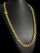 CORDÃO 8MM FRISO S CRAVEJADO - BANHADO A OURO 18K