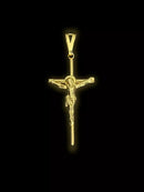 PINGENTE CRUZ PALITO JESUS CRISTO (M) - BANHADO A OURO 18K