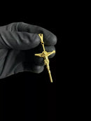 PINGENTE CRUZ PALITO JESUS CRISTO (M) - BANHADO A OURO 18K