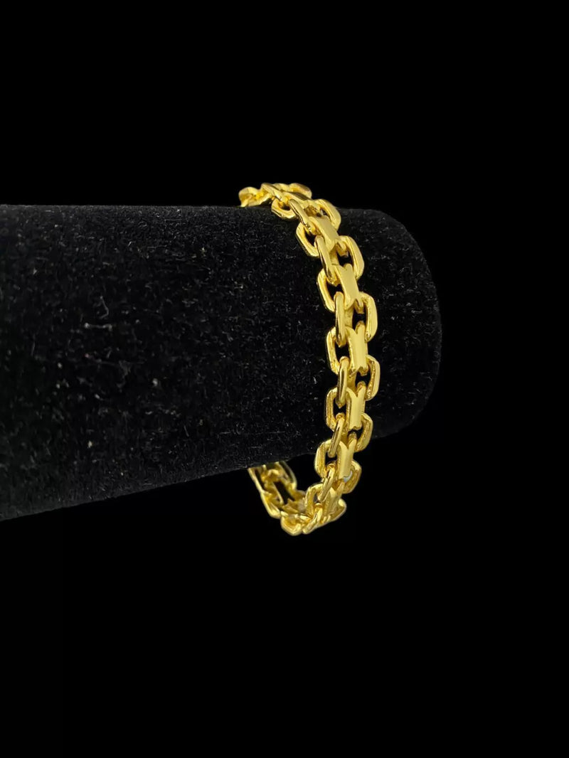 PULSEIRA CADEADO DUPLO 10MM - BANHADO A OURO 18K