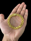 PULSEIRA CADEADO DUPLO 10MM - BANHADO A OURO 18K