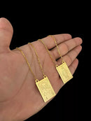 ESCAPULÁRIO TIJOLINHO 1MM JESUS NOSSA SRA DAS GRAÇAS - BANHADO A OURO 18K