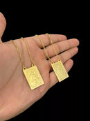 ESCAPULÁRIO TIJOLINHO 1MM NOSSA DO CARMO JESUS - BANHADO A OURO 18K