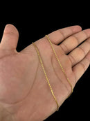 ESCAPULÁRIO TIJOLINHO 1MM PAI NOSSO/ VERSÍCULO - BANHADO A OURO 18K
