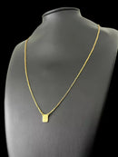 ESCAPULÁRIO TIJOLINHO 1MM PAI NOSSO/ VERSÍCULO - BANHADO A OURO 18K