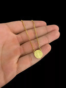 ESCAPULÁRIO TIJOLINHO 1MM MEDALHA SÃO BENTO - BANHADO A OURO 18K