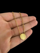 ESCAPULÁRIO TIJOLINHO 1MM MEDALHA SÃO BENTO - BANHADO A OURO 18K