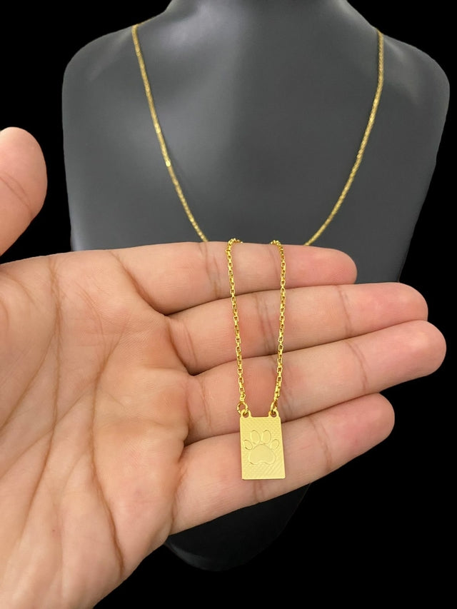 ESCAPULÁRIO TIJOLINHO 1MM CACHORRINHO - BANHADO A OURO 18K