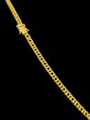 CORDÃO GRUMET 5MM + PINGENTE CRUZ VAZADO - BANHADO A OURO 18K
