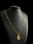 CORDÃO PITBULL 3MM + PINGENTE FÉ MÃO ORANDO BANHADO A OURO 18K