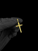PINGENTE CRUZ RÚSTICA INRI (P) - BANHADO A OURO 18K